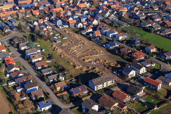 Neubaugebiet in der Ringstraße in Erschliessung im Ortsteil Hayna in Herxheim bei Landau im Bundesland Rheinland-Pfalz, Deutschland