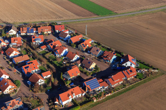 Luftbild von Neubaugebiet Im Bannholz im Ortsteil Hayna in Herxheim bei Landau im Bundesland Rheinland-Pfalz, Deutschland