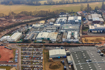 Industriegebiet Landau Ost aus Norden mi APL Automobil-Prüftechnik Landau GmbH in Landau in der Pfalz im Bundesland Rheinland-Pfalz, Deutschland