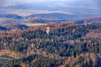 Luftbild von Radarturm Neunkircher Höhe im Ortsteil Neunkirchen in Modautal im Bundesland Hessen, Deutschland
