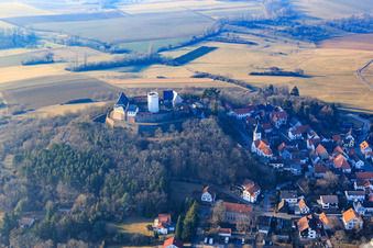 Veste Otzberg im Winter im Ortsteil Hering im Bundesland Hessen, Deutschland