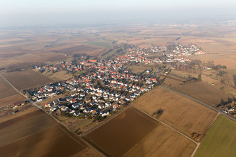 Luftaufnahme von Ortsteil Habitzheim in Otzberg im Bundesland Hessen, Deutschland