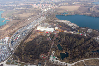 Luftaufnahme von Lauterbourg im Bundesland Bas-Rhin, Frankreich