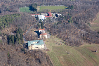 Luftbild von Schloss Villa Ludwigshöhe in Edenkoben im Bundesland Rheinland-Pfalz, Deutschland