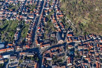 Pfarrkirche Cosmas und Damian, B3 im Ortsteil Untergrombach in Bruchsal im Bundesland Baden-Württemberg, Deutschland