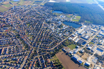 Kronauer Allee bis zum Waldsee in Forst im Bundesland Baden-Württemberg, Deutschland