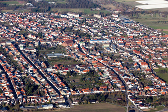 Wiesental von Südwesten in Waghäusel im Bundesland Baden-Württemberg, Deutschland