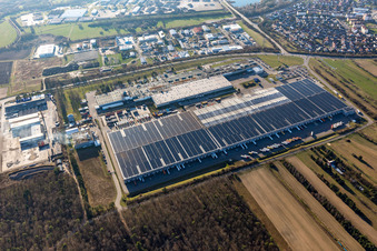 Goodyear Dunlop Tyres Germany in Philippsburg im Bundesland Baden-Württemberg, Deutschland aus der Vogelperspektive