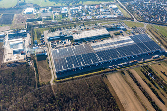 Goodyear Dunlop Tyres Germany in Philippsburg im Bundesland Baden-Württemberg, Deutschland aus der Luft betrachtet