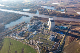 Philippsburg im Bundesland Baden-Württemberg, Deutschland von oben gesehen