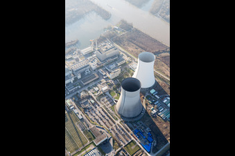 Philippsburg im Bundesland Baden-Württemberg, Deutschland aus der Luft betrachtet