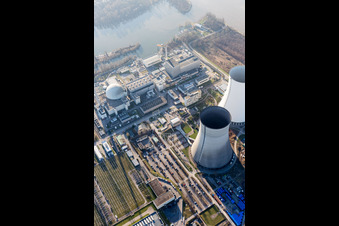 Drohnenaufname von Philippsburg im Bundesland Baden-Württemberg, Deutschland