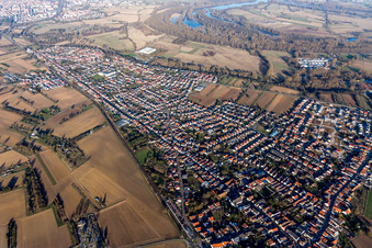 Ortsteil Berghausen in Römerberg im Bundesland Rheinland-Pfalz, Deutschland von oben