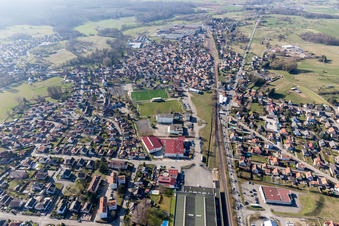 Luftbild von Mertzwiller im Bundesland Bas-Rhin, Frankreich