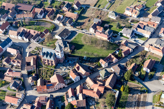 Schwindratzheim im Bundesland Bas-Rhin, Frankreich aus der Luft