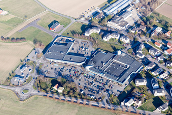 Gambsheim im Bundesland Bas-Rhin, Frankreich aus der Drohnenperspektive