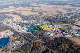 Drohnenaufname von Ortsteil Freistett in Rheinau im Bundesland Baden-Württemberg, Deutschland