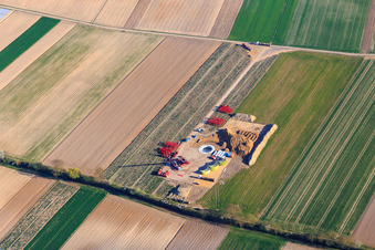 Fundament für ein Windrad des Hatzenbühler Windparks im Bundesland Rheinland-Pfalz, Deutschland
