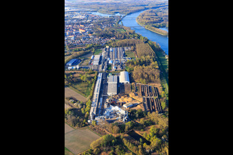Luftbild von Industriegebiet Konrad-Nolte-Straße aus Süden mit Rheinspan GmbH & Co. KG in Germersheim im Bundesland Rheinland-Pfalz, Deutschland