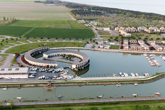 Casalborsetti im Bundesland Emilia-Romagna, Italien aus der Luft