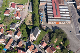 Zinswiller im Bundesland Bas-Rhin, Frankreich vom Flugzeug aus