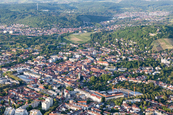 Ortsteil Durlach in Karlsruhe im Bundesland Baden-Württemberg, Deutschland von oben
