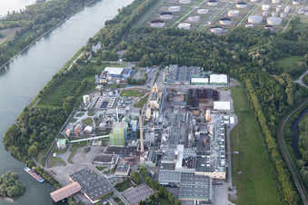 Luftbild von Stora-Enso von Süden im Ortsteil Knielingen in Karlsruhe im Bundesland Baden-Württemberg, Deutschland