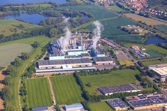 Industriegebiet Eltmann zwischen A70 und B26 mit  Papierfabrik Palm GmbH & Co. | Werk Eltmann und Schwarzmüller Deutschland GmbH im Ortsteil Limbach im Bundesland Bayern