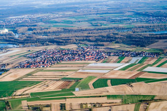 Mechtersheim von Westen in Römerberg im Bundesland Rheinland-Pfalz, Deutschland