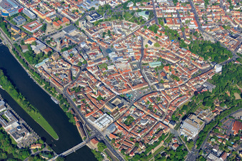 Altstadt mit Markt in Schweinfurt im Bundesland Bayern, Deutschland