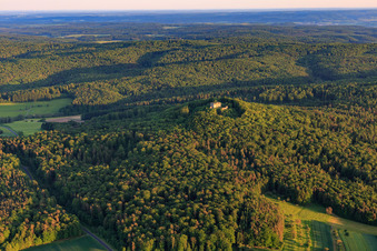 Luftbild von Burgruine Bramberg im Ortsteil Hohnhausen in Burgpreppach im Bundesland Bayern, Deutschland