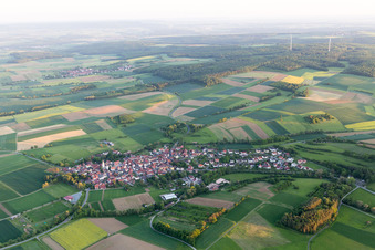 Luftaufnahme von Ortsteil Mechenried in Riedbach im Bundesland Bayern, Deutschland