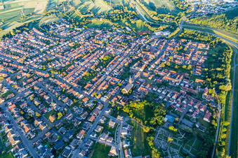 Rußheim von Westen in Dettenheim im Bundesland Baden-Württemberg, Deutschland