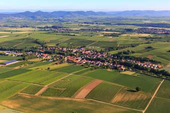 Dorfansicht aus Süden in Dierbach im Bundesland Rheinland-Pfalz, Deutschland