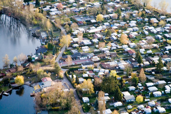 Freizeitgemeinschaft Karpfenzug im Naherholungsgebiet Blaue Adria in Altrip im Bundesland Rheinland-Pfalz, Deutschland