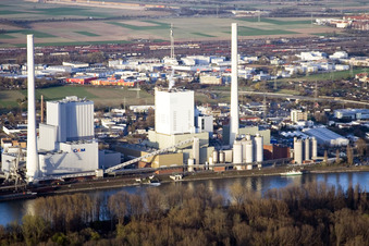 Schrägluftbild von GKM von Süden im Ortsteil Neckarau in Mannheim im Bundesland Baden-Württemberg, Deutschland
