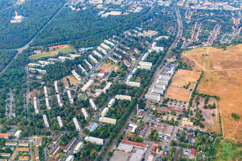 Wohnbebauung an der Erzbergerstraße, Rhode-Island-Allee und Tennesseeallee im Ortsteil Nordstadt in Karlsruhe im Bundesland Baden-Württemberg, Deutschland