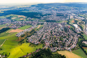 Luftbild von Siedlungsgebiet im Ortsteil Hofherrnweiler in Aalen im Bundesland Baden-Württemberg, Deutschland