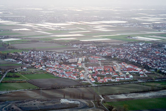 Rheingönheim, von Südosten in Ludwigshafen am Rhein im Bundesland Rheinland-Pfalz, Deutschland