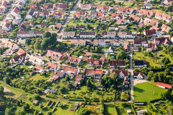 Luftbild von Siedlungsgebiet im Ortsteil Riedlingen in Donauwörth im Bundesland Bayern, Deutschland
