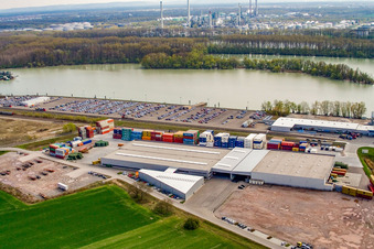 Industriegebiet Oberwald: Rheinhafen COINTARGO in Wörth am Rhein im Bundesland Rheinland-Pfalz, Deutschland