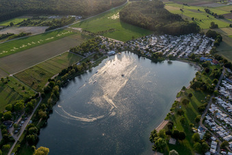 Sankt Leon, St. Leoner See, Wasserskianlage in St. Leon-Rot im Bundesland Baden-Württemberg, Deutschland aus der Luft