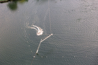 Drohnenaufname von Sankt Leon, St. Leoner See, Wasserskianlage in St. Leon-Rot im Bundesland Baden-Württemberg, Deutschland