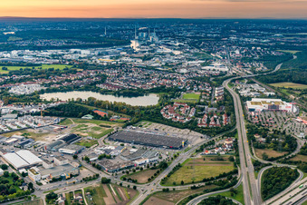 Rheinau von Süden in Mannheim im Bundesland Baden-Württemberg, Deutschland