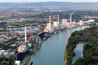 Schrägluftbild von GKM im Ortsteil Neckarau in Mannheim im Bundesland Baden-Württemberg, Deutschland