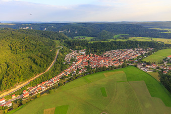 Ortsansicht aus Norden in Fridingen an der Donau im Bundesland Baden-Württemberg, Deutschland
