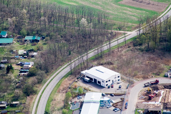 Schrägluftbild von Mittelwegring in Jockgrim im Bundesland Rheinland-Pfalz, Deutschland