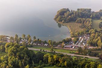 Luftbild von Campingplatz Schachenhorn im Ortsteil Ludwigshafen in Bodman-Ludwigshafen im Bundesland Baden-Württemberg, Deutschland