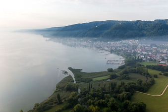 Ortsteil Bodman in Bodman-Ludwigshafen im Bundesland Baden-Württemberg, Deutschland aus der Luft