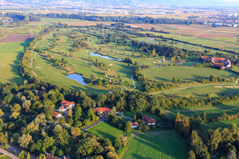 Golfplatz Heddesheim Gut Neuzenhof im Bundesland Baden-Württemberg, Deutschland aus der Luft